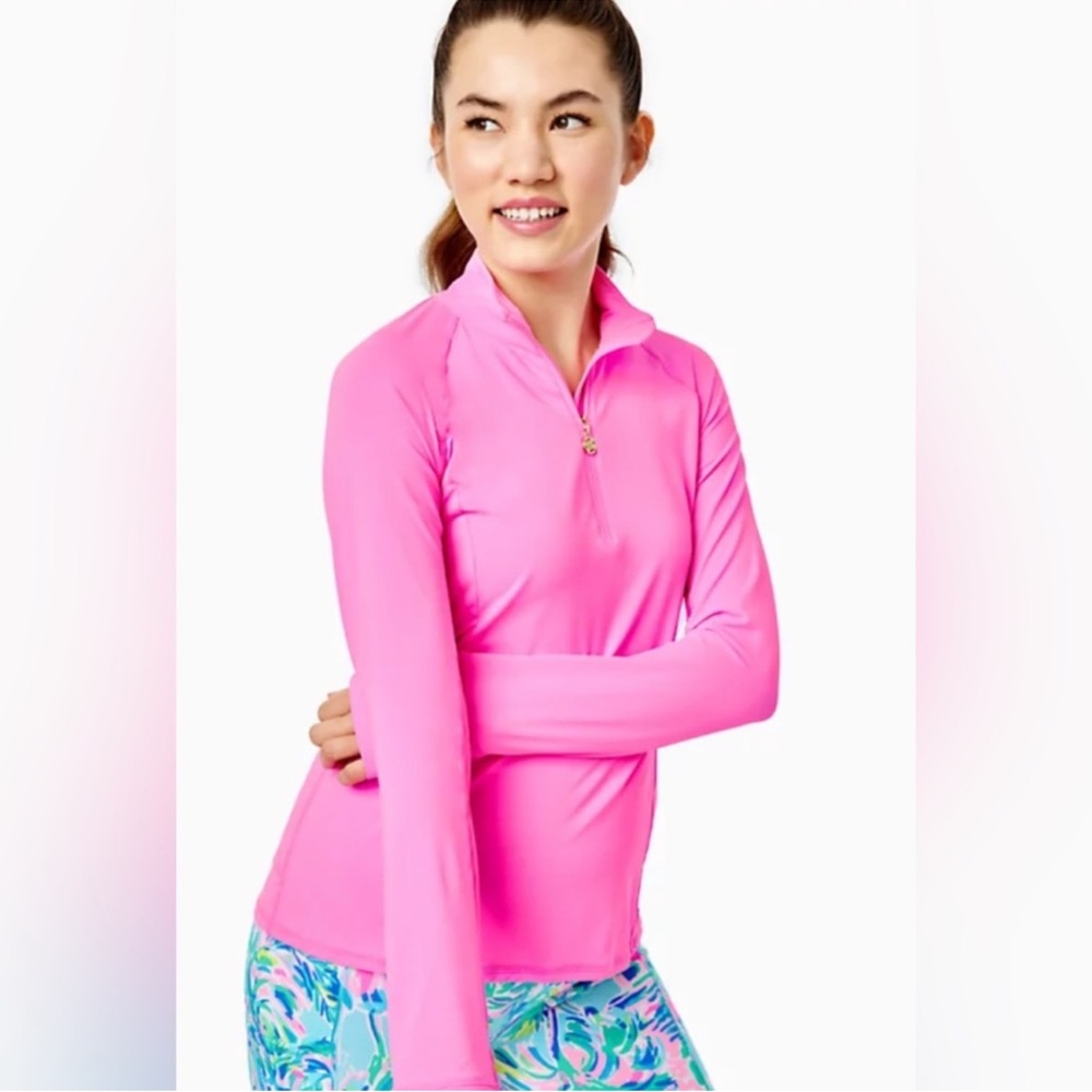 LILLY PULITZER MARION MESH PANEL HALF ZIP SUNGUARD